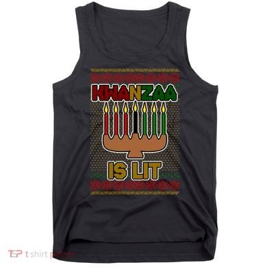 Kwanzaa is Lit Kinara Candles Ugly Kwanzaa Sweater Tank Top
