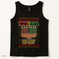 Kwanzaa is Lit Kinara Candles Ugly Kwanzaa Sweater Tank Top thumb 2