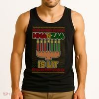 Kwanzaa is Lit Kinara Candles Ugly Kwanzaa Sweater Tank Top thumb 3