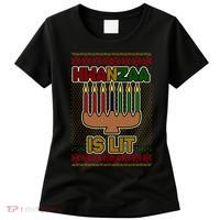 Kwanzaa is Lit Kinara Candles Ugly Kwanzaa Sweater Women's T-Shirt thumb 0