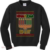 Kwanzaa is Lit Kinara Candles Ugly Kwanzaa Sweater Kids Sweatshirt thumb 0