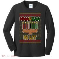 Kwanzaa is Lit Kinara Candles Ugly Kwanzaa Sweater Kids Long Sleeve Shirt thumb 0