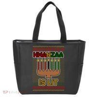 Kwanzaa is Lit Kinara Candles Ugly Kwanzaa Sweater Tote Bag thumb 0