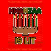 Kwanzaa is Lit Kinara Candles Ugly Kwanzaa Sweater Santa Hat thumb 1