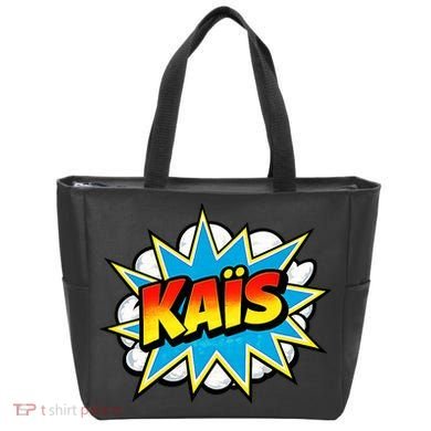 Kais Warmly Comic Name Retro Tote Bag