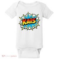 Kais Warmly Comic Name Retro Baby Bodysuit thumb 0