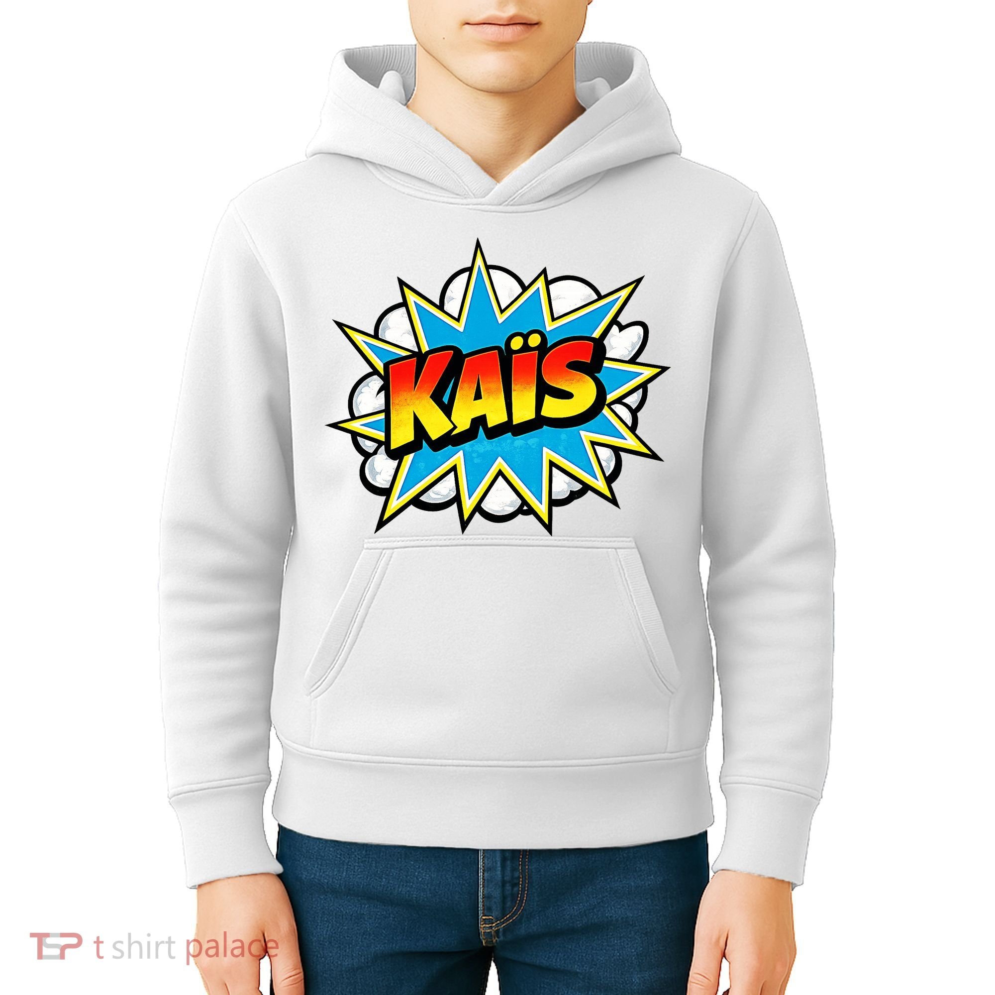 Kais Warmly Comic Name Retro Kids Hoodie
