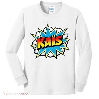 Kais Warmly Comic Name Retro Kids Long Sleeve Shirt