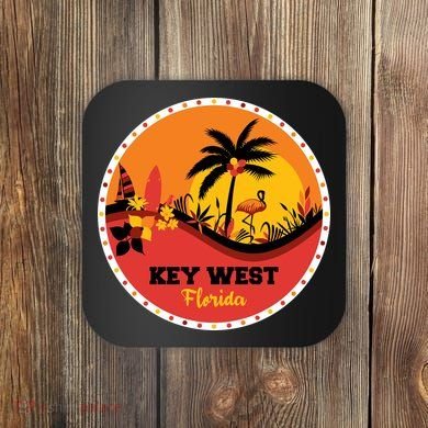 Key West Circular Logo Coaster