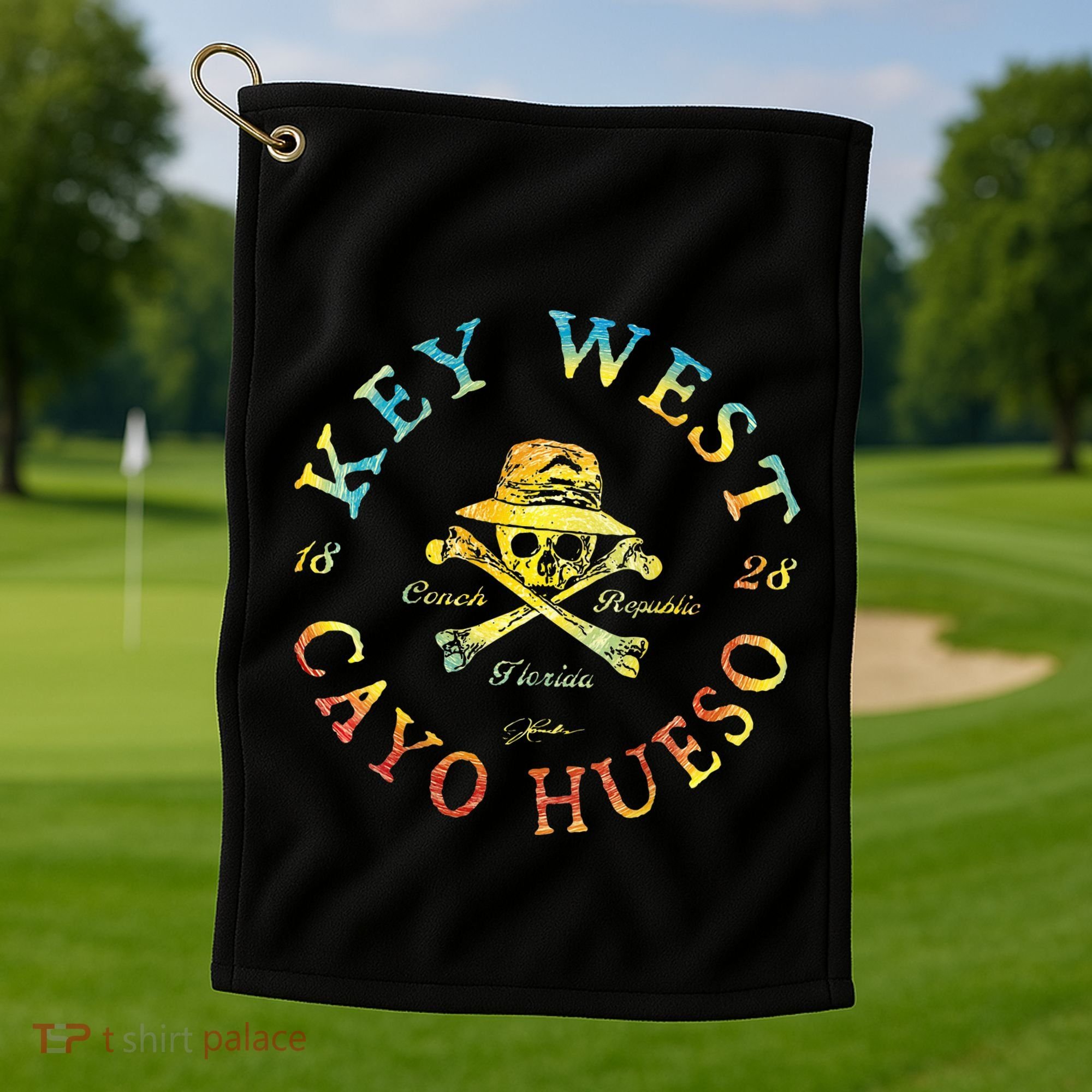 Key West Cayo Hueso Fl Jolly Roger Golf Towel