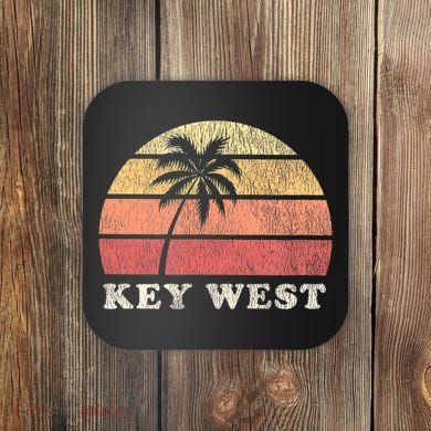 Key West Fl Vintage 70s Retro Coaster