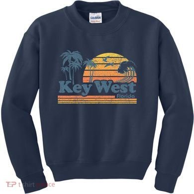 Key West Florida Beach Vintage Spring Break Vacation Retro Kids Sweatshirt