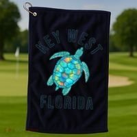 Key West Florida Sea Turtle Golf Towel thumb 1