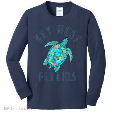 Key West Florida Sea Turtle Kids Long Sleeve Shirt