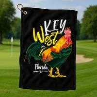 Key West Florida Keys Rooster Vacation Cruise Souvenir Gift Great Gift Golf Towel thumb 1