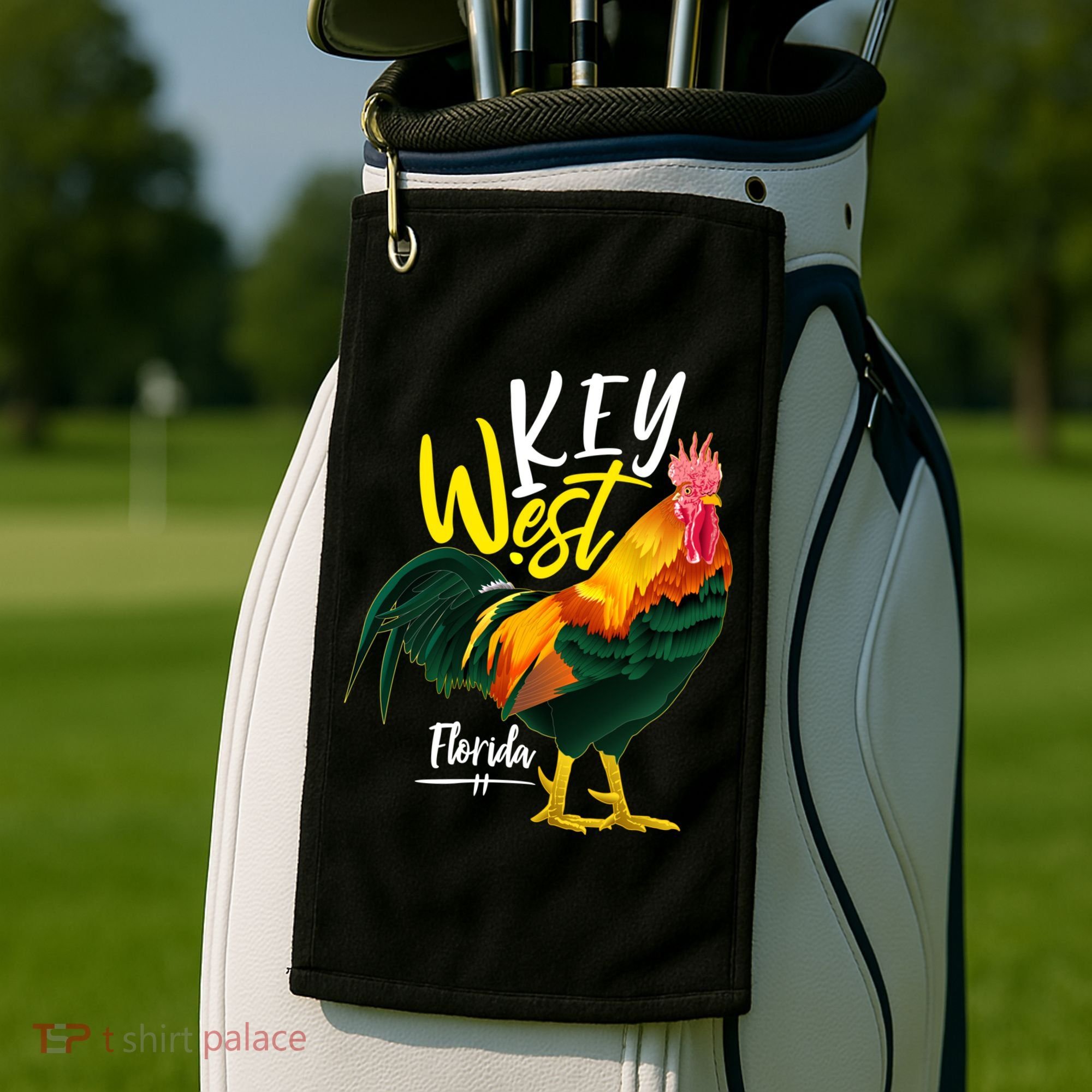 Key West Florida Keys Rooster Vacation Cruise Souvenir Gift Great Gift Golf Towel