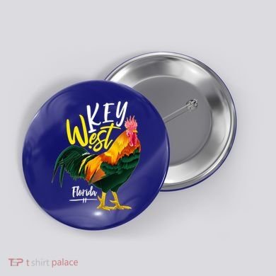 Key West Florida Keys Rooster Vacation Cruise Souvenir Gift Great Gift Button