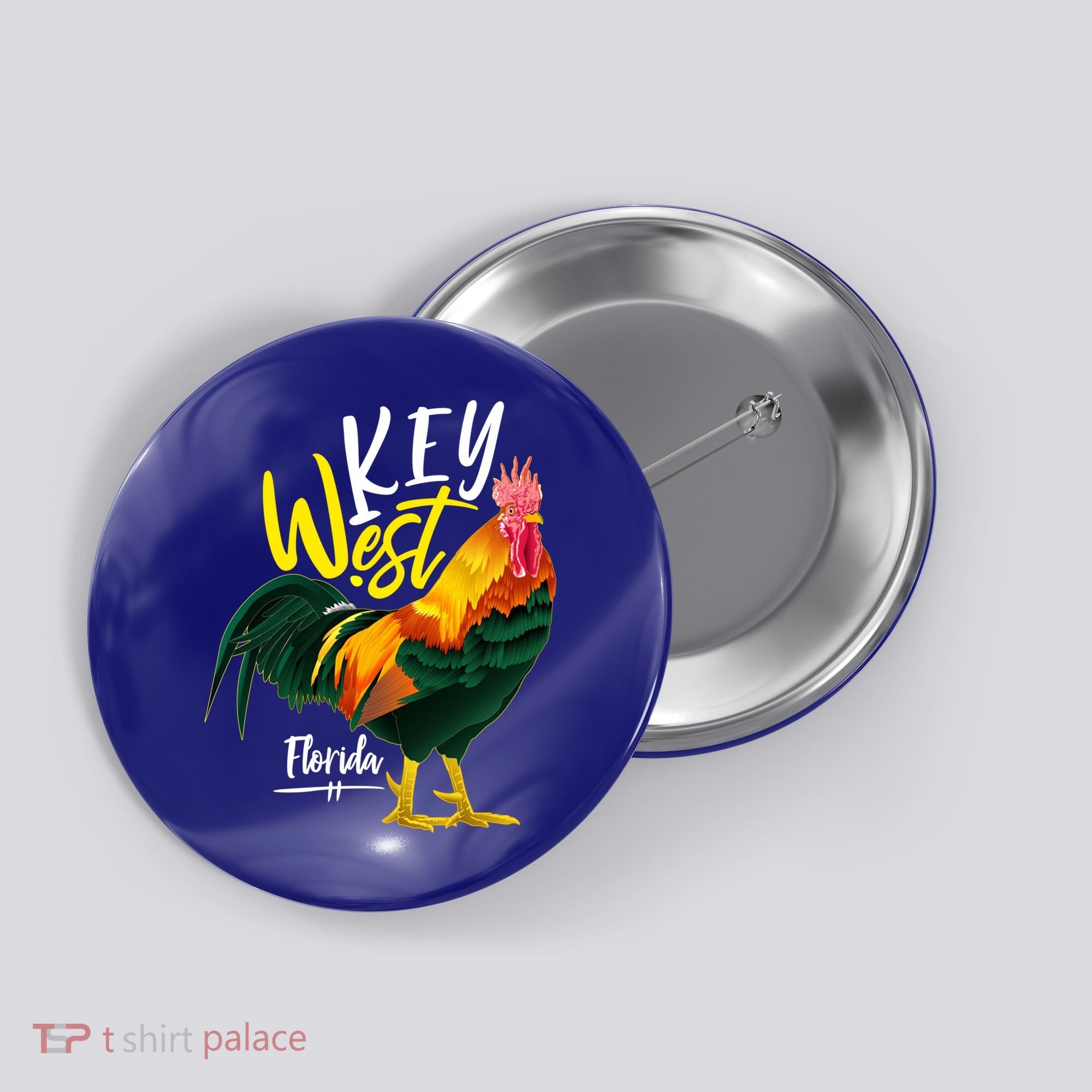 Key West Florida Keys Rooster Vacation Cruise Souvenir Gift Great Gift Button