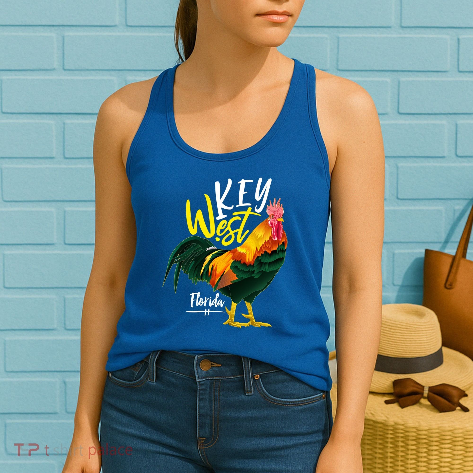 Key West Florida Keys Rooster Vacation Cruise Souvenir Gift Great Gift Women's Tank Top