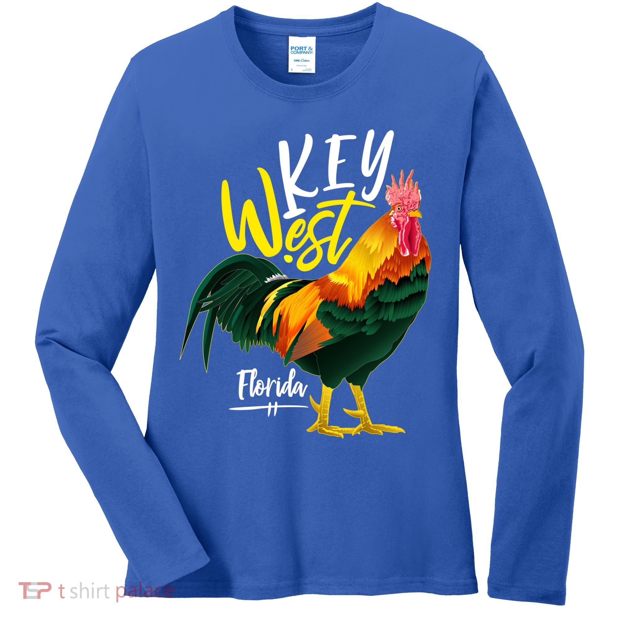 Key West Florida Keys Rooster Vacation Cruise Souvenir Gift Great Gift Women's Long Sleeve Shirt