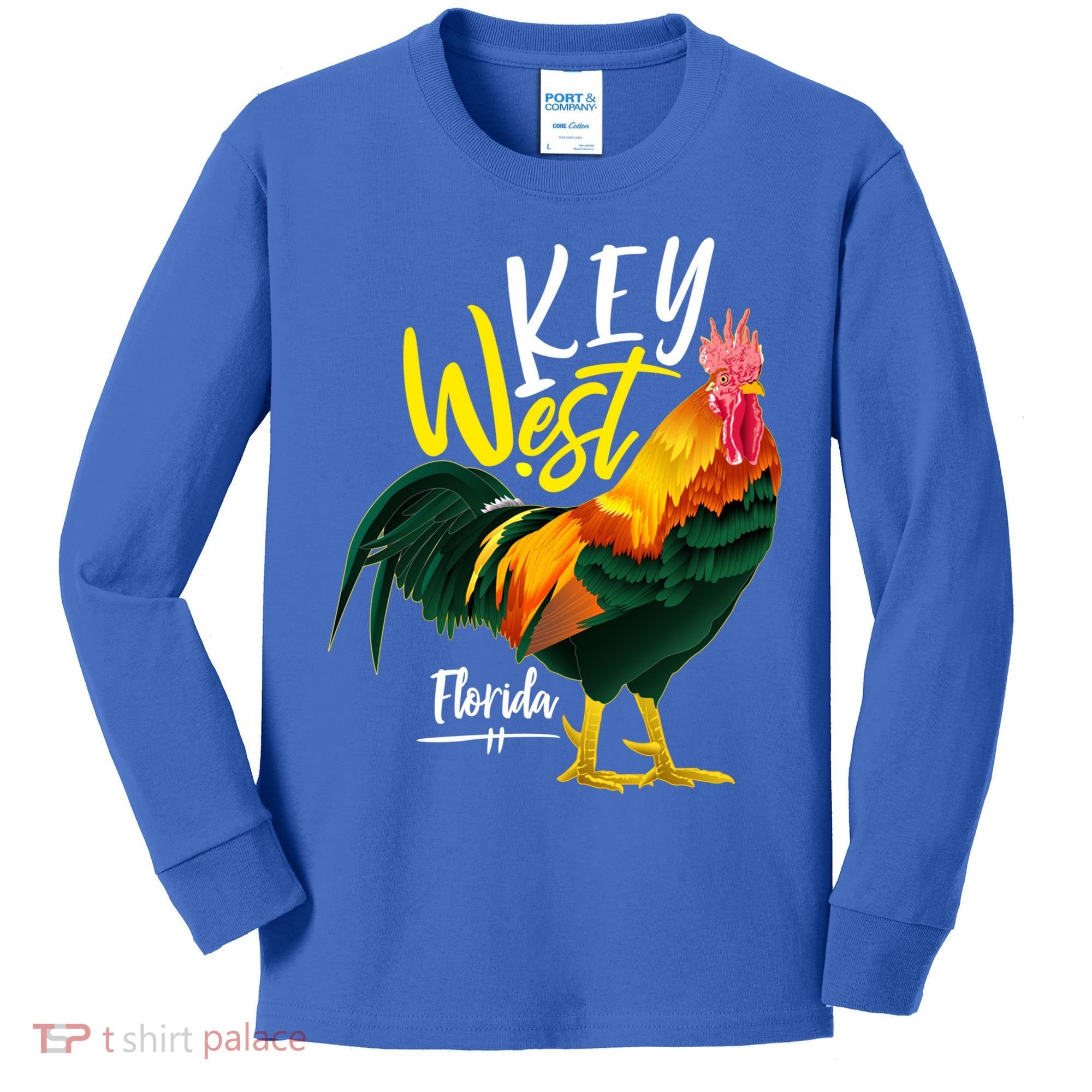 Key West Florida Keys Rooster Vacation Cruise Souvenir Gift Great Gift Kids Long Sleeve Shirt