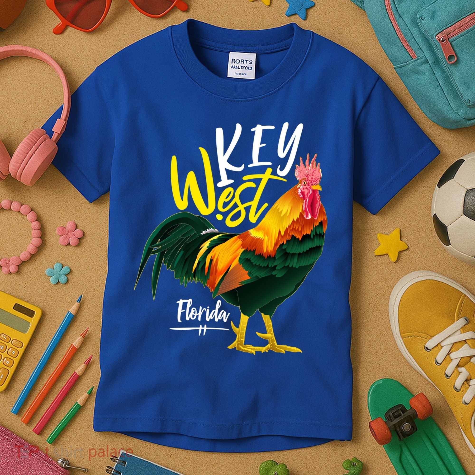 Key West Florida Keys Rooster Vacation Cruise Souvenir Gift Great Gift Kids T-Shirt