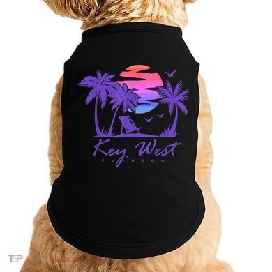 KEY WEST FLORIDA Spring Break Vacation Retro Vintage Sunset Doggie Tank
