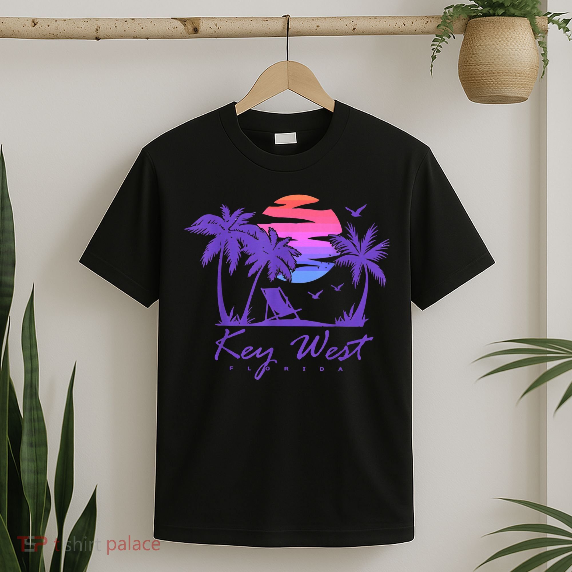 KEY WEST FLORIDA Spring Break Vacation Retro Vintage Sunset T-Shirt