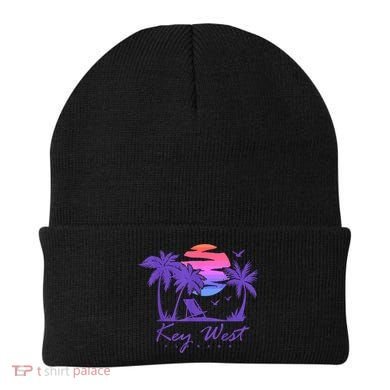 KEY WEST FLORIDA Spring Break Vacation Retro Vintage Sunset Beanie