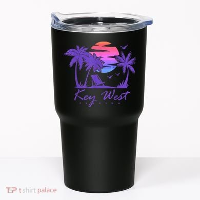 KEY WEST FLORIDA Spring Break Vacation Retro Vintage Sunset Tumbler