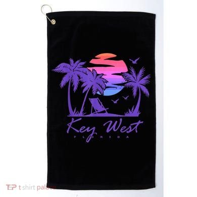 KEY WEST FLORIDA Spring Break Vacation Retro Vintage Sunset Golf Towel