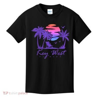 KEY WEST FLORIDA Spring Break Vacation Retro Vintage Sunset Kids T-Shirt
