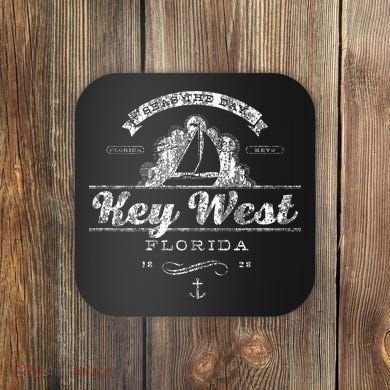 Key West Fl Sailboat Nautical Coaster