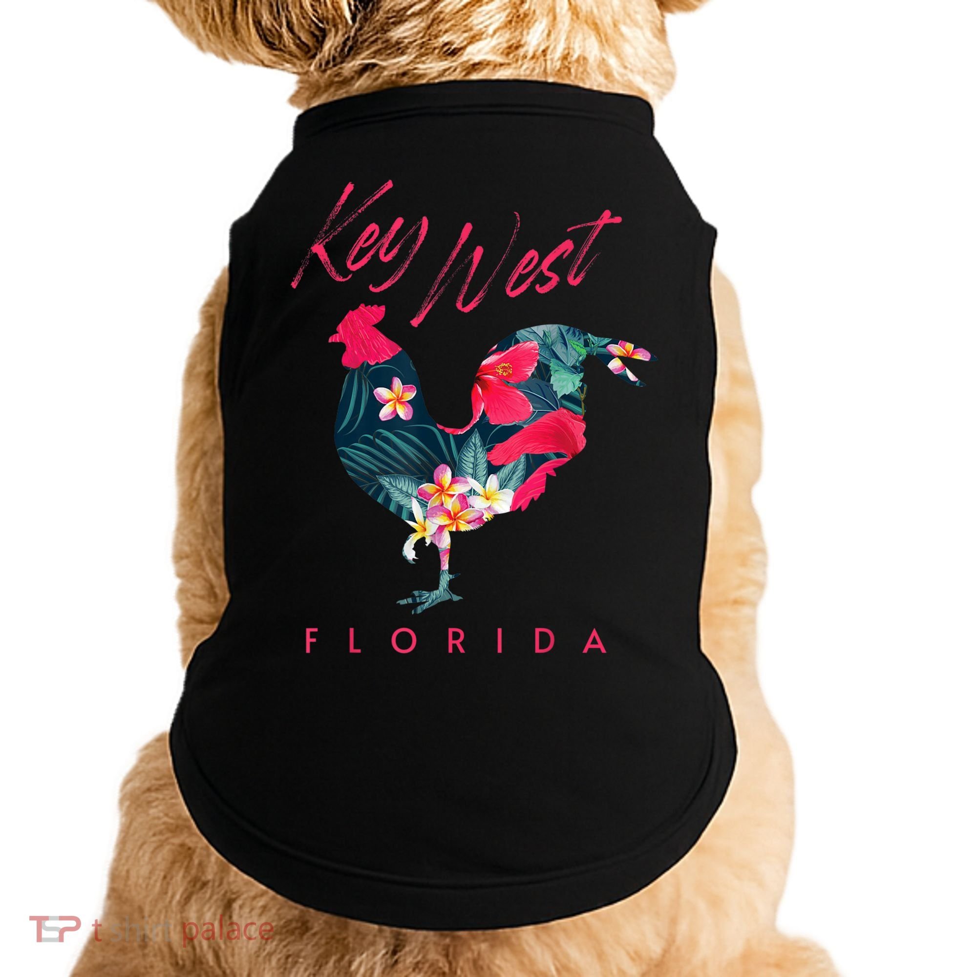Key West Florida Chicken Lover Flower Hibiscus Souvenir Doggie Tank