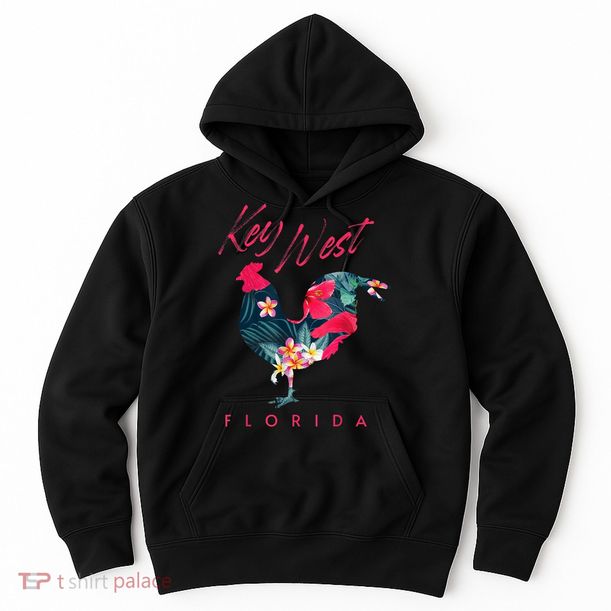 Key West Florida Chicken Lover Flower Hibiscus Souvenir Hoodie