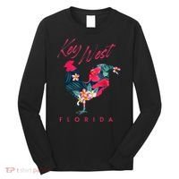 Key West Florida Chicken Lover Flower Hibiscus Souvenir Long Sleeve Shirt thumb 0