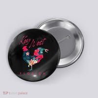 Key West Florida Chicken Lover Flower Hibiscus Souvenir Button thumb 0