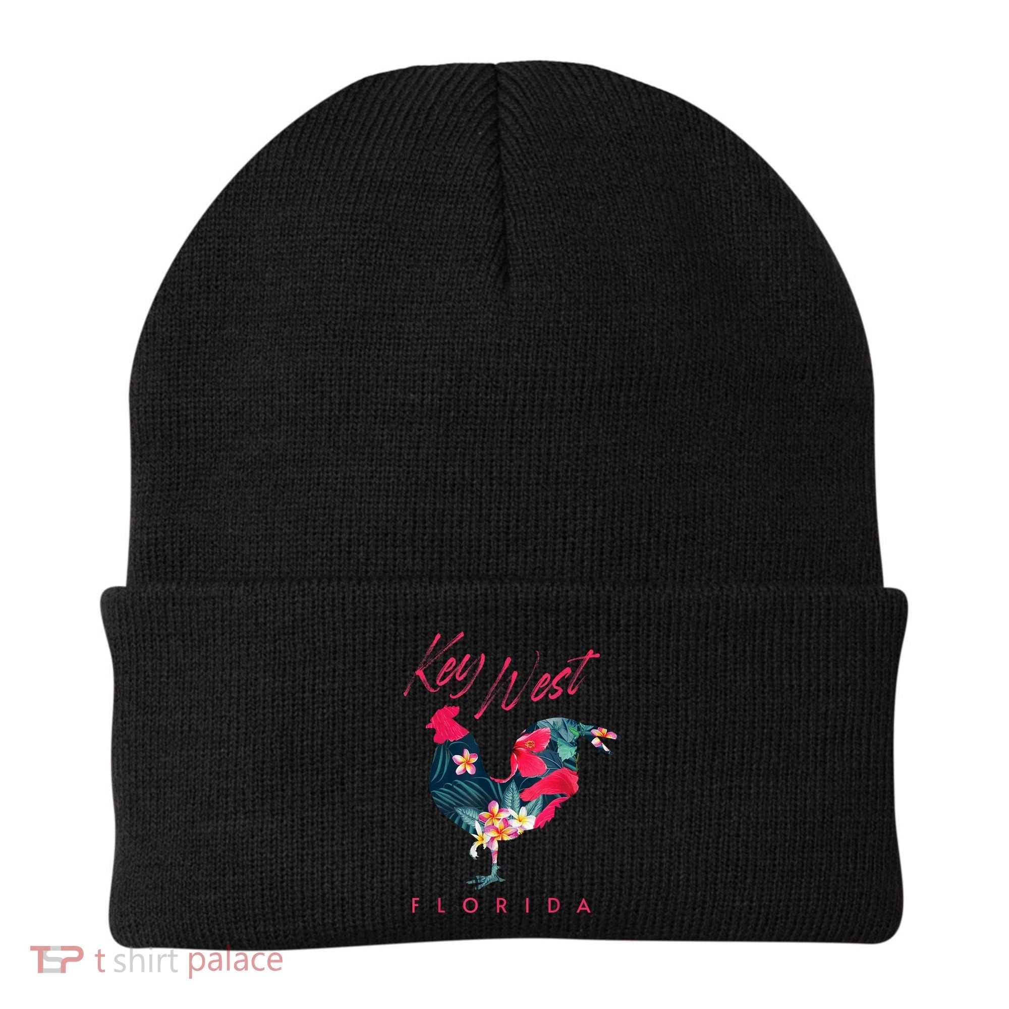 Key West Florida Chicken Lover Flower Hibiscus Souvenir Beanie