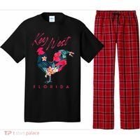Key West Florida Chicken Lover Flower Hibiscus Souvenir Pajama Set thumb 0