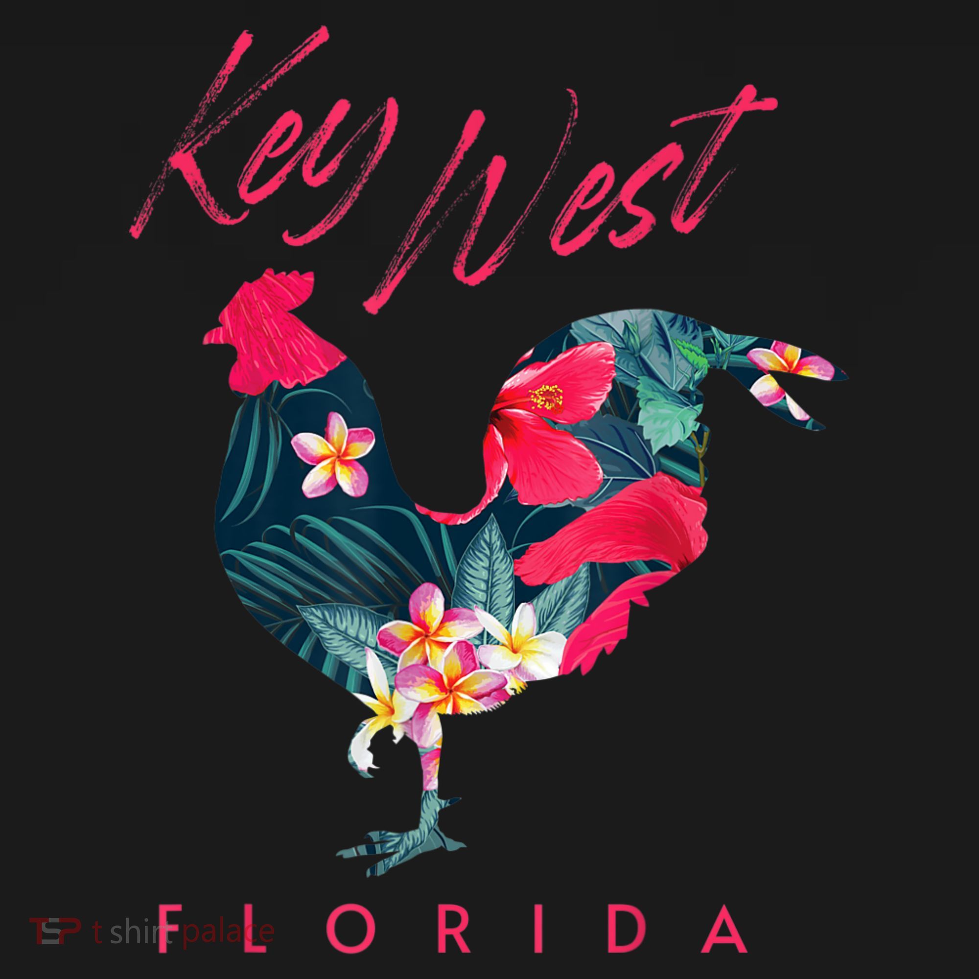 Key West Florida Chicken Lover Flower Hibiscus Souvenir Women's Hoodie