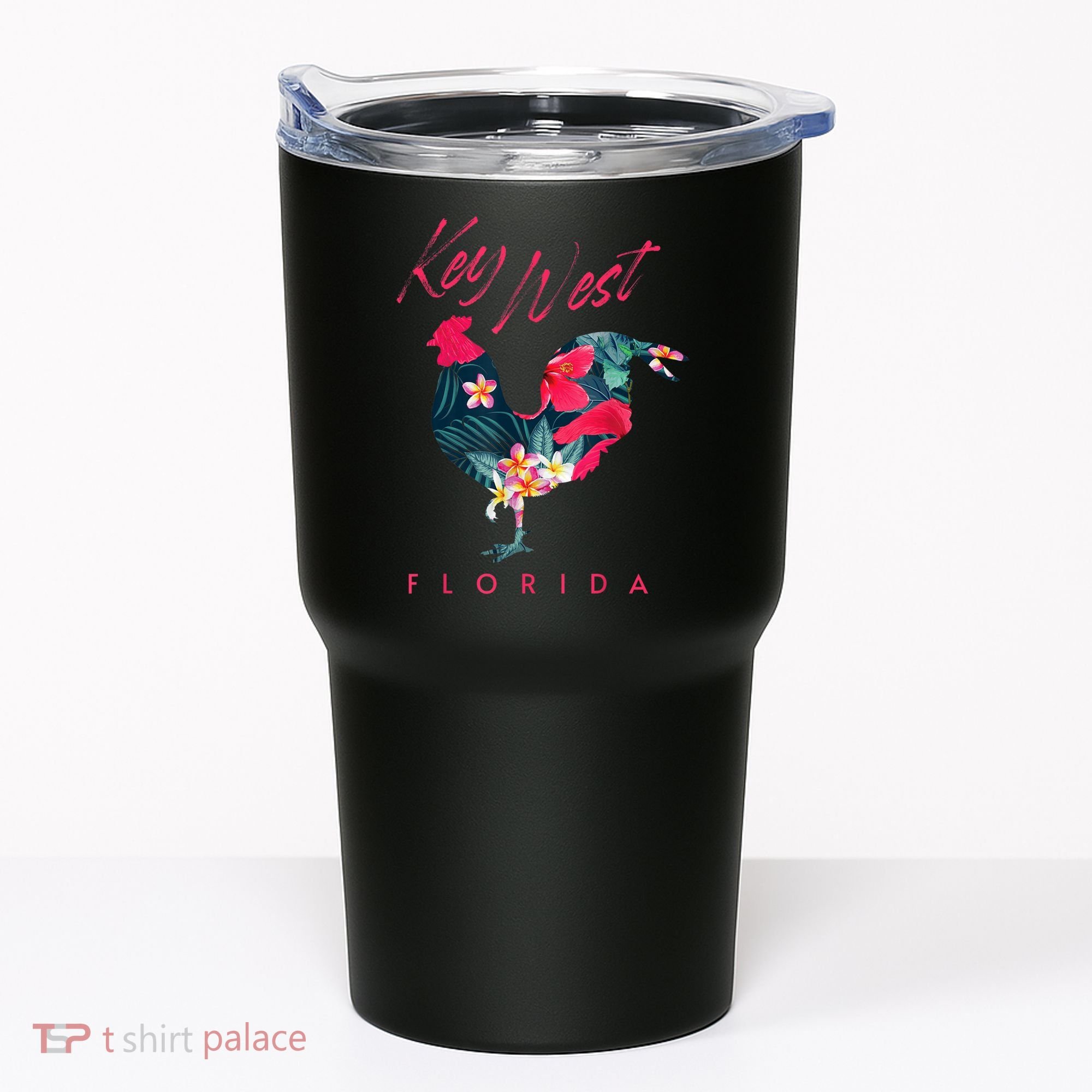 Key West Florida Chicken Lover Flower Hibiscus Souvenir Tumbler