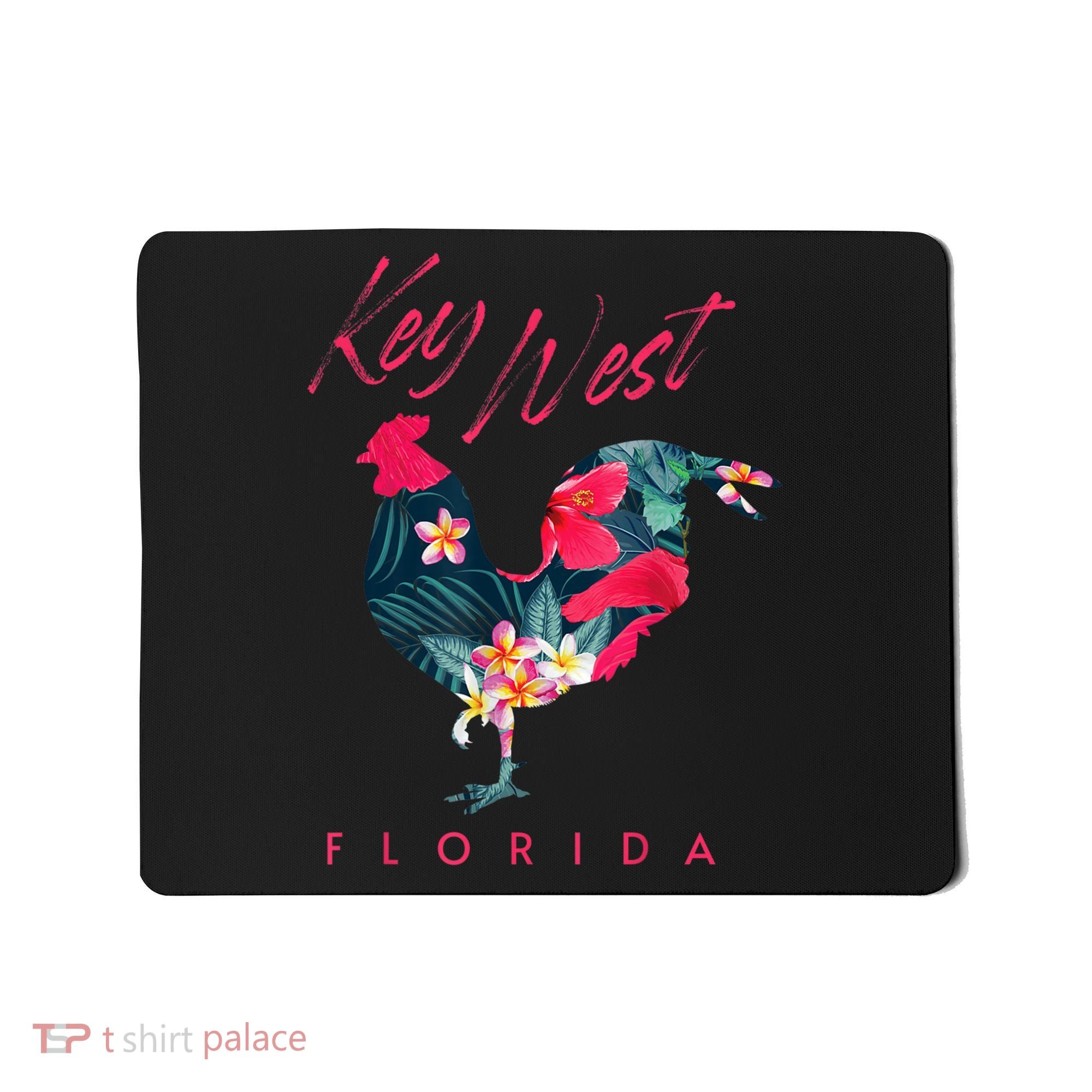 Key West Florida Chicken Lover Flower Hibiscus Souvenir Mousepad