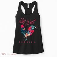 Key West Florida Chicken Lover Flower Hibiscus Souvenir Women's Tank Top thumb 0
