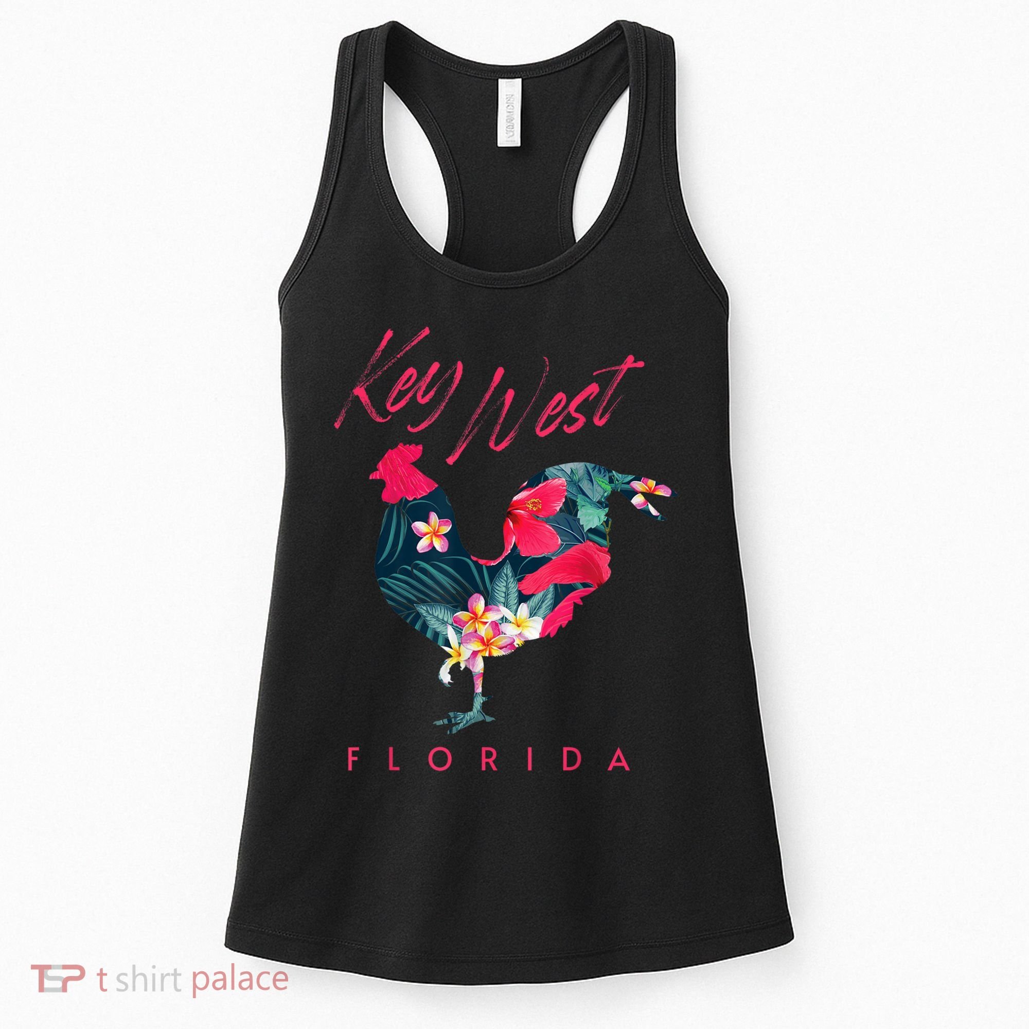 Key West Florida Chicken Lover Flower Hibiscus Souvenir Women's Tank Top
