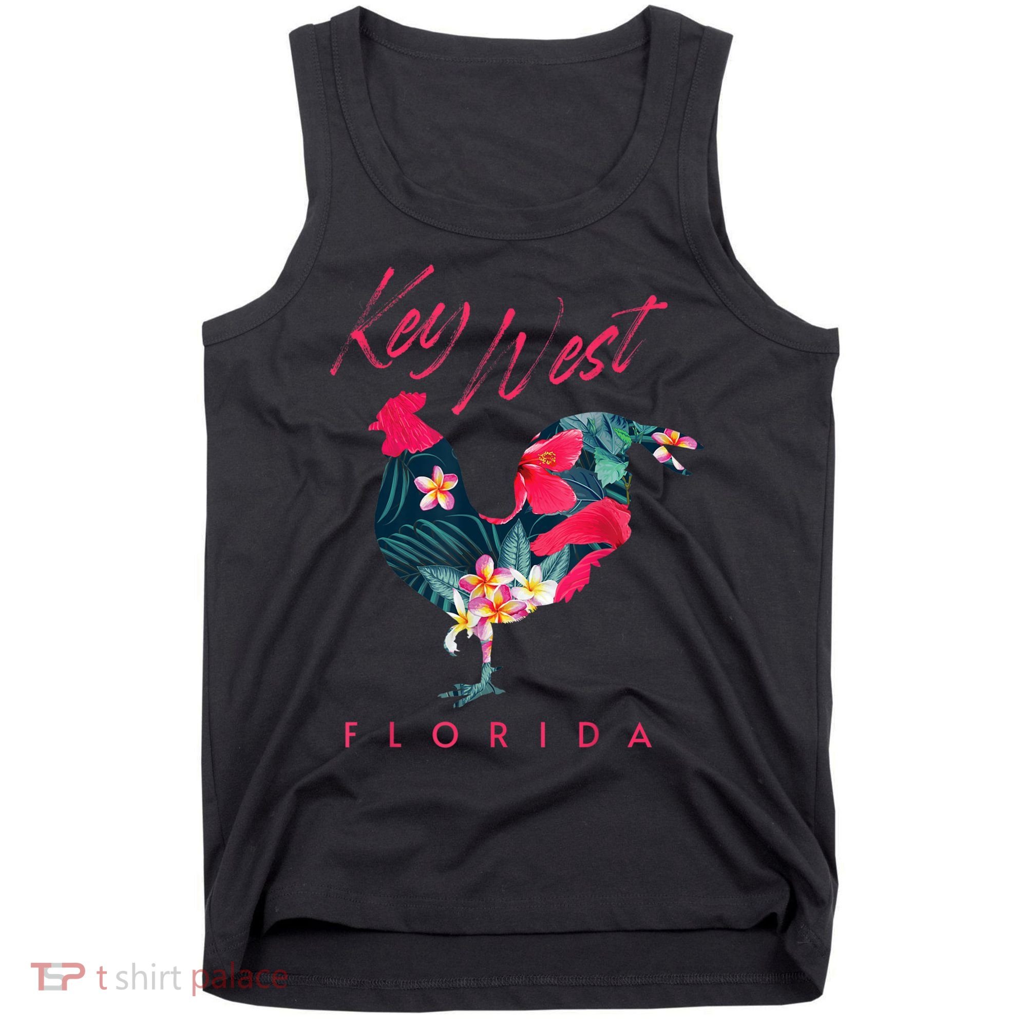Key West Florida Chicken Lover Flower Hibiscus Souvenir Tank Top