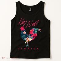 Key West Florida Chicken Lover Flower Hibiscus Souvenir Tank Top thumb 2