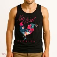Key West Florida Chicken Lover Flower Hibiscus Souvenir Tank Top thumb 3