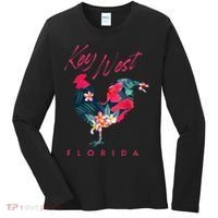 Key West Florida Chicken Lover Flower Hibiscus Souvenir Women's Long Sleeve Shirt thumb 0