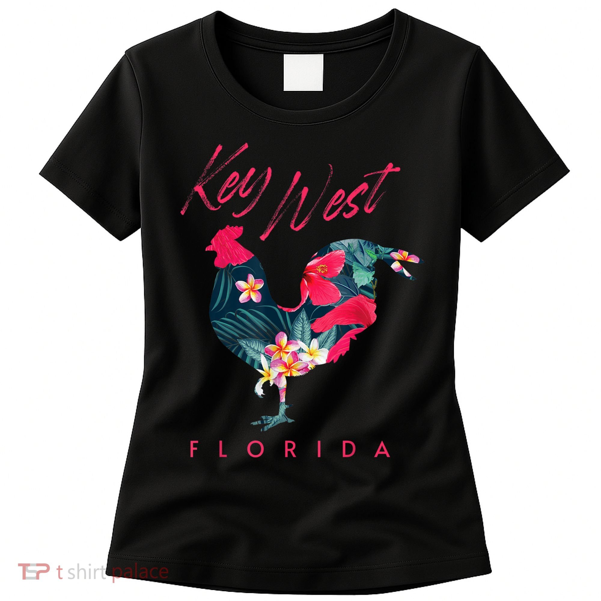 Key West Florida Chicken Lover Flower Hibiscus Souvenir Women's T-Shirt
