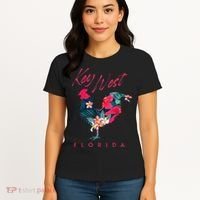 Key West Florida Chicken Lover Flower Hibiscus Souvenir Women's T-Shirt thumb 4